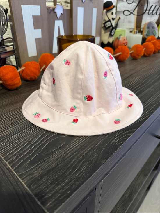 GAP Other - GAP Pink Bucket Hat with Embroidered Strawberries